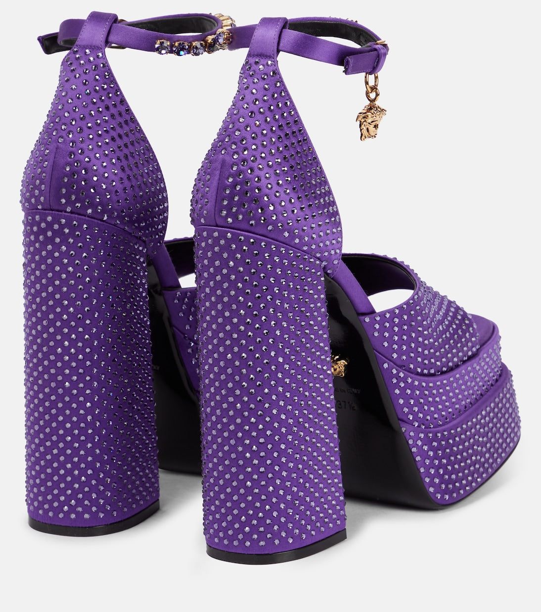 Versace Raso Strass Dark Orchid Heels