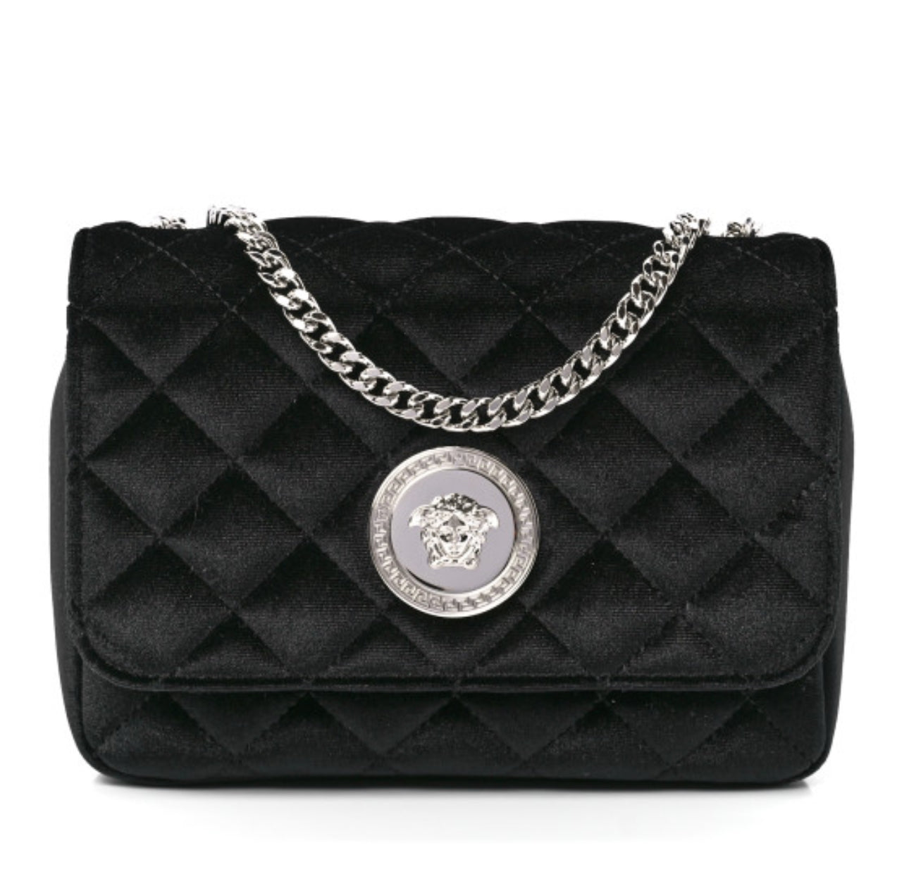 Brand New Versace Velvet Quilted Icon Crossbody Bag