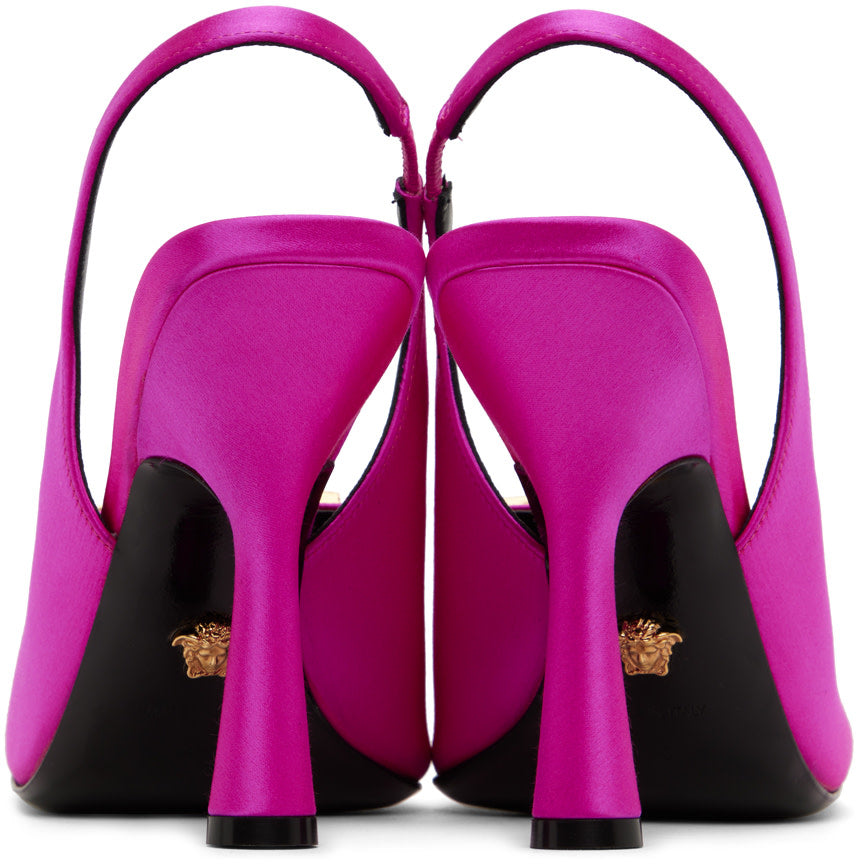 Versace Raso Strass Fuchsia Heels